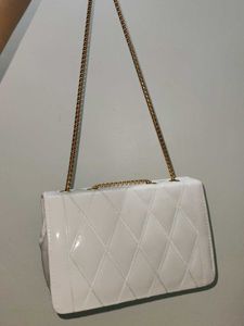 White Quilted Chain Bag