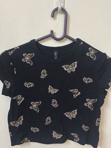 Butterfly Print Crop Top