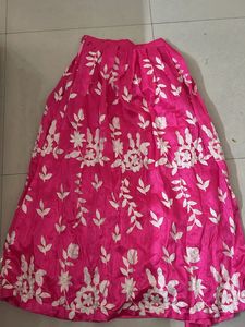 Pink Embroidered Ethnic Skirt