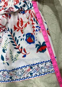 Floral Print White Shorts