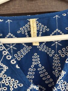 Chikankari Blue Embroidered Top
