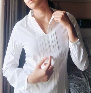 White Pleated Blouse