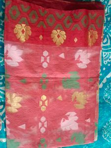 Red & Gold Patterned Saree