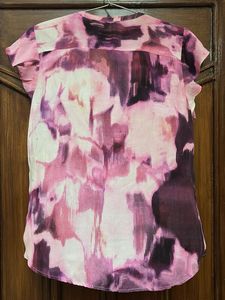 Pink &amp; Purple Abstract Print Blouse