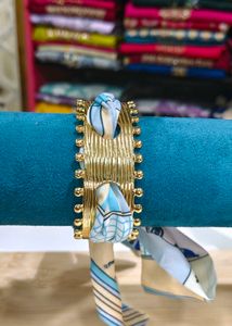 Ribbon-Wrapped Metal Bangle