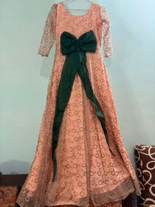 Elegant Peach Ethnic Gown