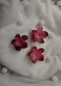 Red Flower Hair Clips- Qt-1