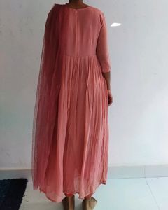 Peach A Line Kurta Set