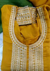 Yellow PANT SUIT WITH DUPATTA
