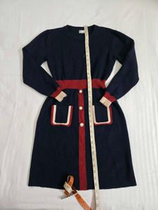 Retro Style Navy Knit Dress bust 34/36