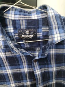 Blue And White Check Shirt