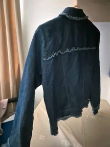 Denim Jacket with Pearl Details