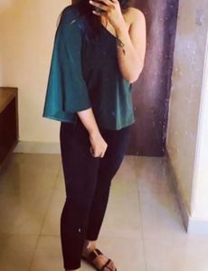 Olive Green One-Sleeve Top