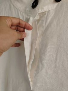 Zara Cream Linen Button Up Top