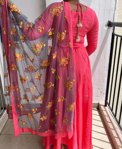 Elegant Pink Anarkali Suit Set