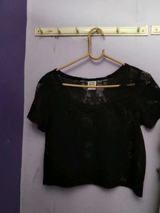 Black Lace Crop Top