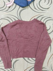 Mauve V-Neck Sweater