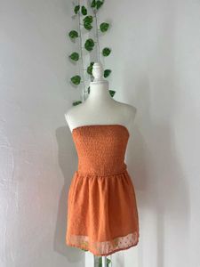 Cute Orange Mini Dress & top combo size:S/M
