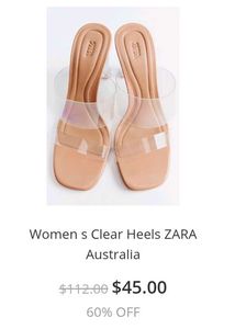 Zara Clear Transparent Heels 3 Inches