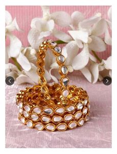 Gold-Plated Kundan Bangles
