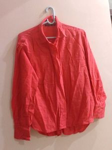 Coral Button-Down Shirt