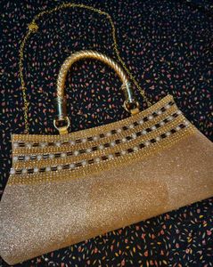 Glamorous Gold Beaded Evening Bag