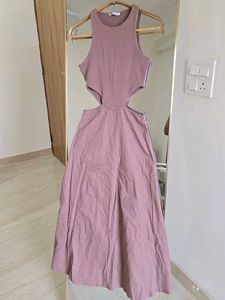 ZARA Mauve Cut Out Midi Dress