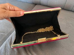 Pink Metallic Clutch