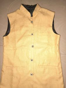 Golden Beige Nehru Jacket Kothi For Men