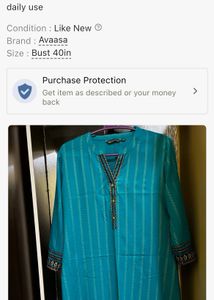 Avaasa Sky blue Colour Kurta