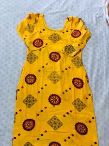 Yellow Printed Kurta set