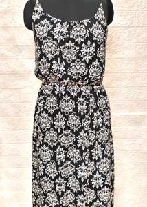 New Floral Black Midi Dress/ Imported Surplus