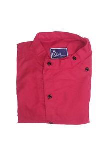 Red Long Sleeve Button-Down Shirt