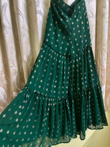 Green Polka Dot Crop Top &amp; Sharara Set
