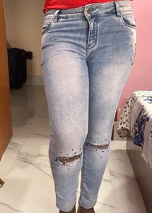 Ripped &amp; Rhinestone Jeans