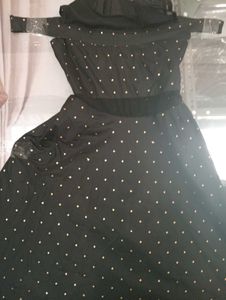 Elegant Black Polka Dot Dress