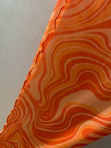 Orange Mesh Flared Leggings With Inbuilt Panty