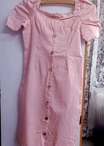 Pink Button-Down Dress