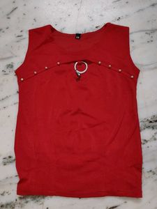 Red Sleeveless Top