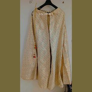 front cut kurti with lehnga wid tessel