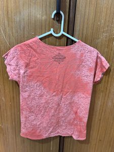 Coral V-Neck Tee