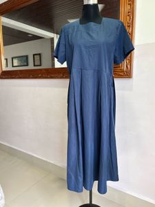 Pleated Long Dress With pockets