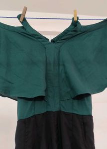 Black And Dark Green Jumpsuit In XS