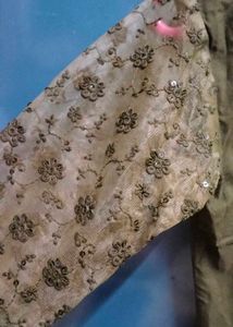 Olive Green Grommet Detail Top