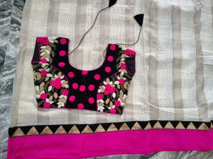 Pure Pashmina Saree With Readymade Blouse