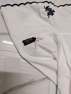 Embroidered Collar White Shirt