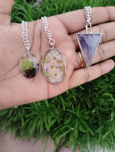 Resin Real Element Pendant And Chain