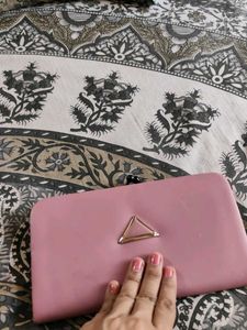 Pink Clutch with Gold Accent