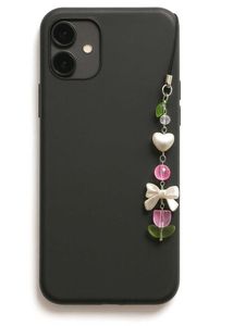 🩷🌷Pink Tulip Phone Charm with Heart &amp; Bow 🎀⭐