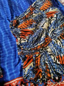 Large -xl size Blue Printed Kurta Set